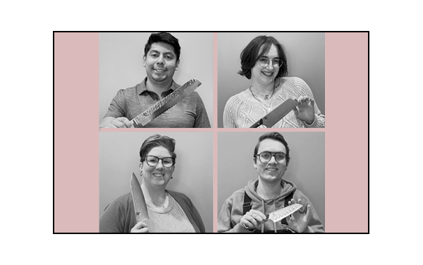 An image of four Kai USA employees holding their favorite knives.