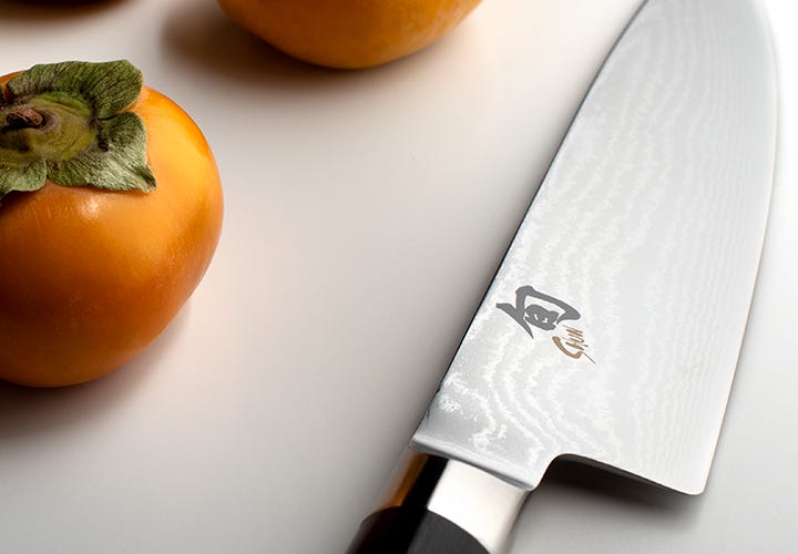 Shun Classic Chef's knife and persimmons