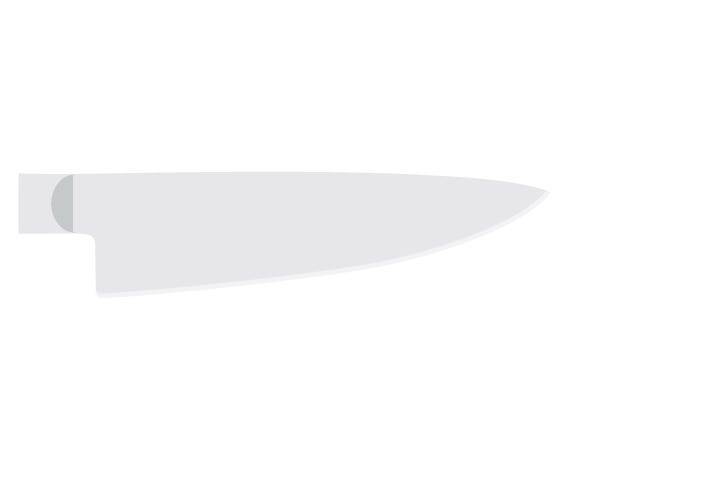 6-inch Chef&rsquo;s knife blade. Described under heading 6-inch Chef&rsquo;s knife.
