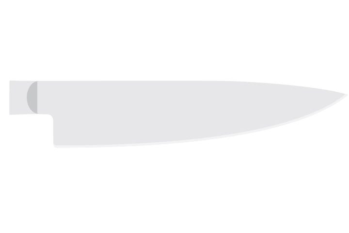 Chef&rsquo;s knife blade. Described under heading Chef&rsquo;s knife.