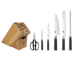 The profile image of the individual components of the DM2003B Shun Classic 7-Piece Essential Block Set.
