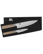 The profile image of the Shun Classic Blonde 2-Piece Starter Set, which includes a 8" Chef's Knife and 3.5" Paring Knife in a gift box