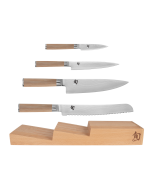 Profile image of the four knives and knife tray of the Classic Blonde 5-Piece In-Drawer Knife Set.