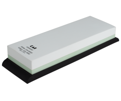 Whetstone at angle with rubber base