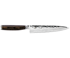 Premier serrated utility knife profile image with serrations at heel and tip
